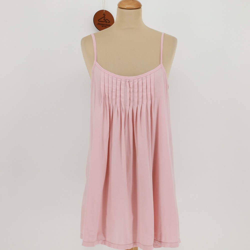 Hanro Juliet Knit Babydoll Pintuck Pleated Nightgown Adjustable Straps Cotton